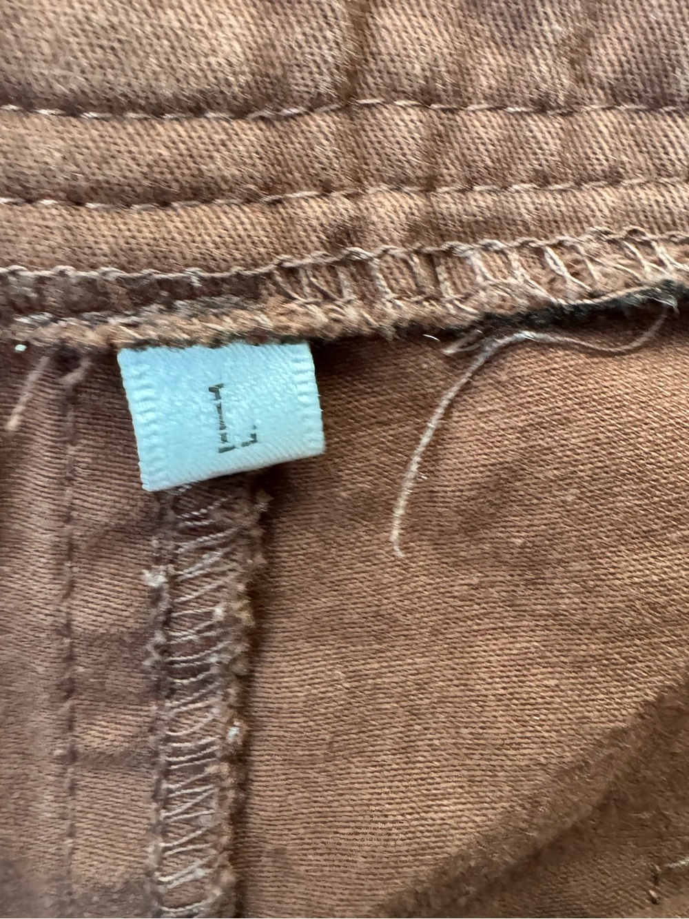 Y2K Vintage Brown Cargo Pants Low Rise Utility Multi Pocket Straps L - Picture 2 of 7